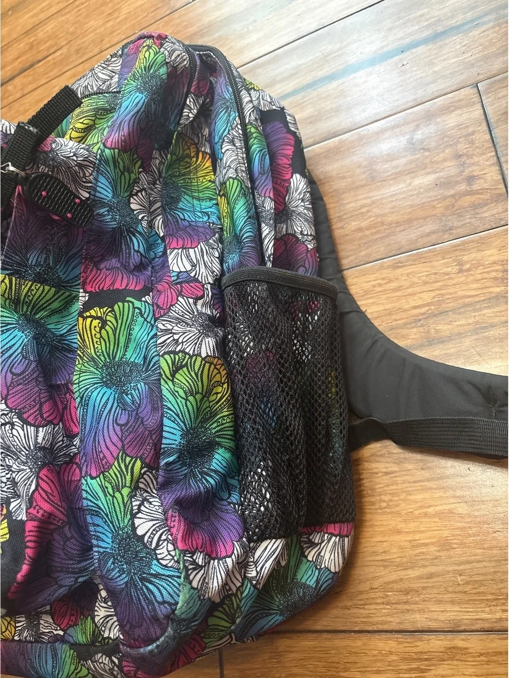 JanSport Floral Pattern Backpack with Multiple Compartments